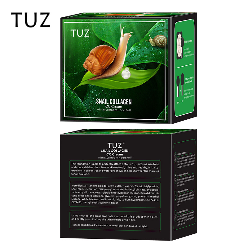 Tuz Snail Collagen Cc Cream Mushroom Head Air Cushion Bb Cream Foundation Concealer Skin