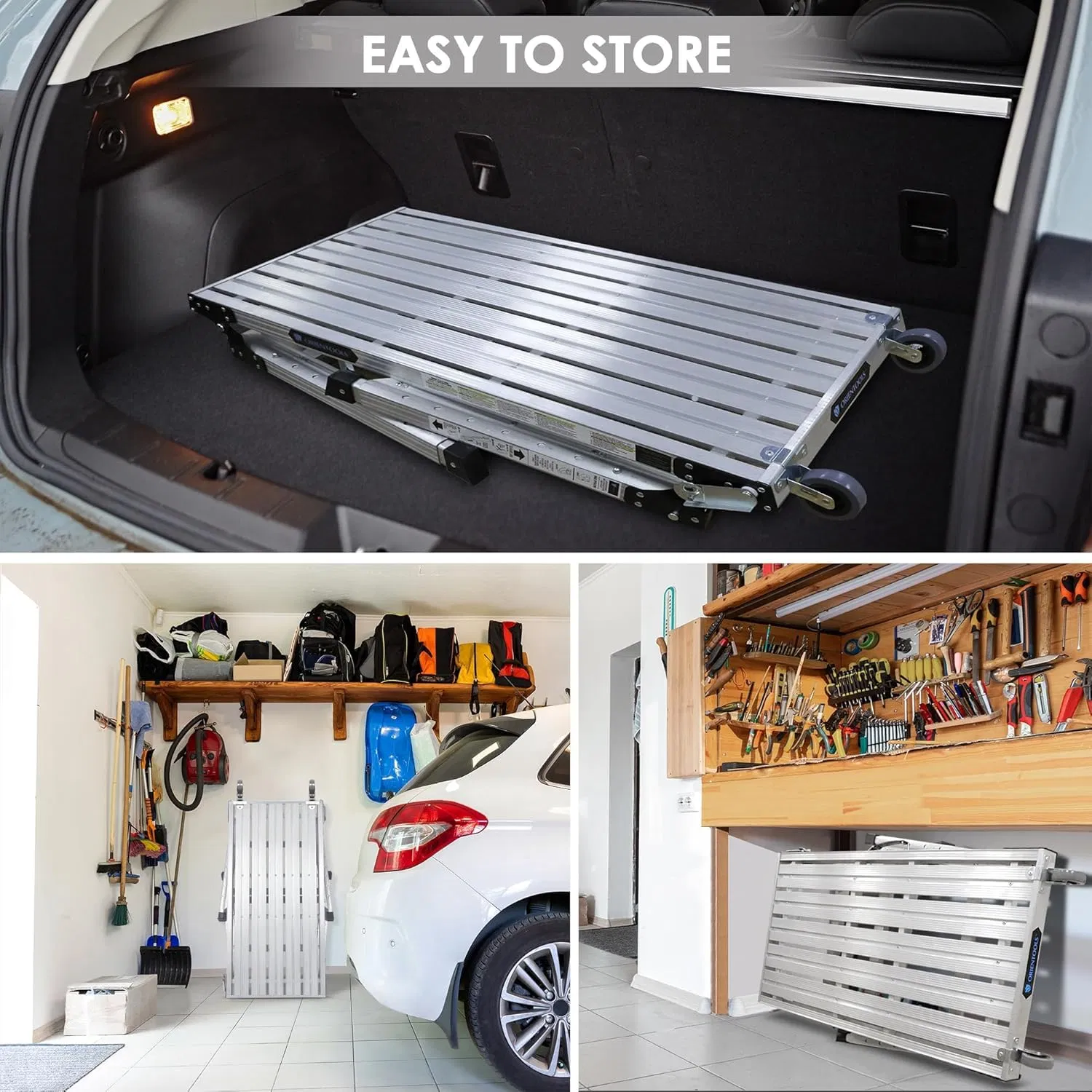 Foldable Bench Aluminum Step Stool Portable Work Bench Working Platform Ladder (26490201)