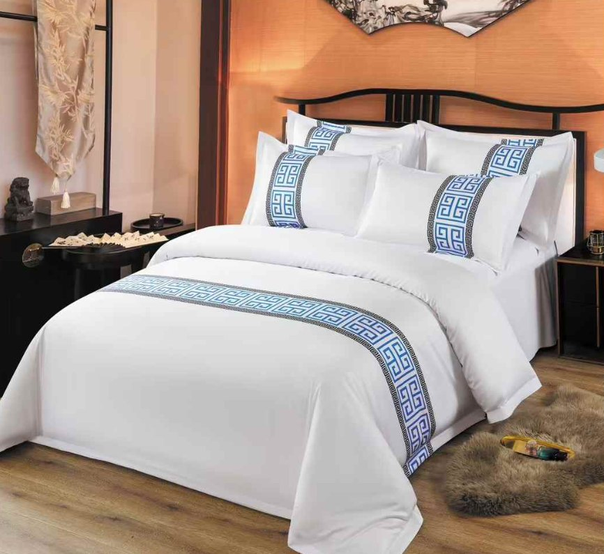 Wholesale Custom 100% Cotton Bedding Sheets Pillowcases Four Piece Set