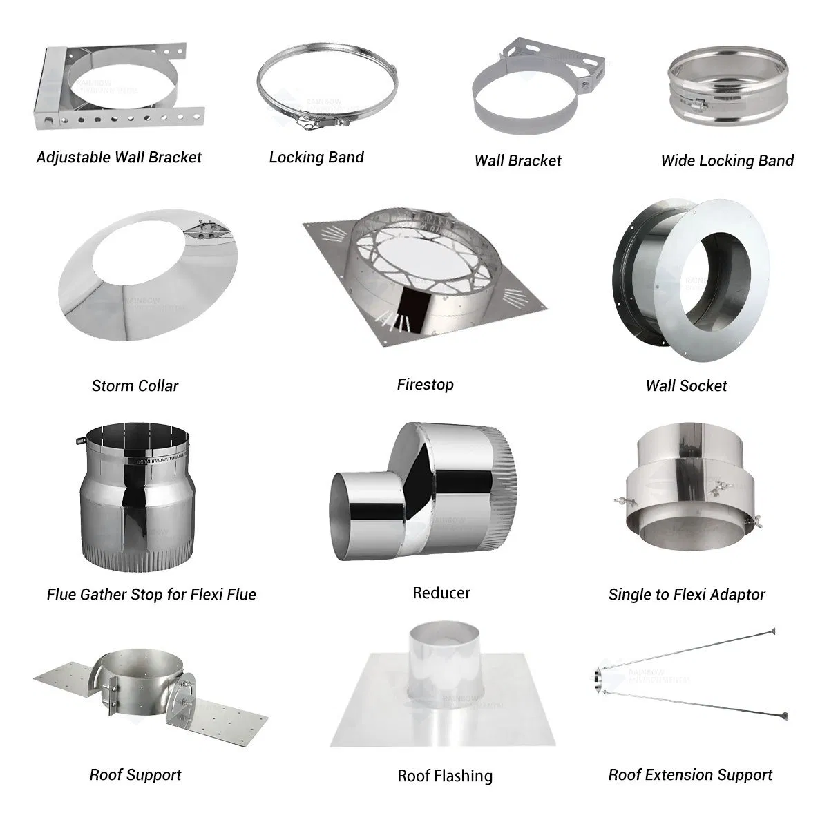 Stainless Steel or Galvanized Stove Chimney Accessories for Wood Burning Stoves