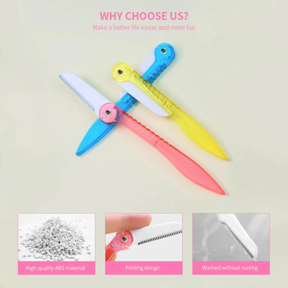 Women Makeup Folding Shaving Dermaplaning Tool Single Blade Facial Eyebrow Safety Razor