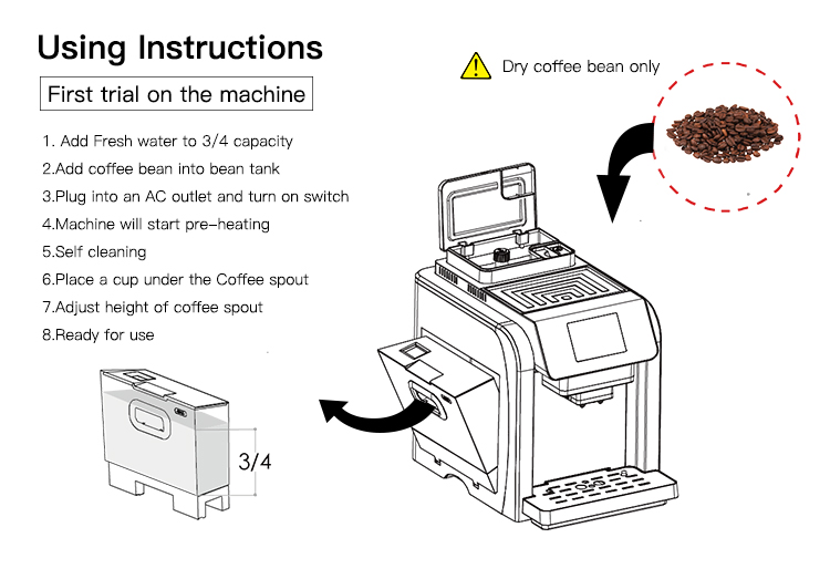 Home Appliance Espresso Machine with Milk Frother and Coffee Grinder Factory Price
