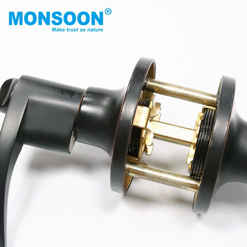 High Quanlity Security Easy Install Cylindrical Door Knob Lock Entrance Bathroom Toilet Leverset Lock Metal Lever Handle Lock