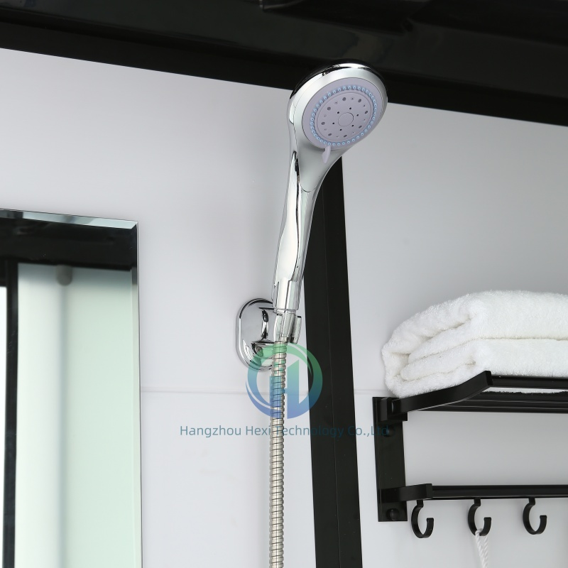 Customized Black Frame Frosted Glass Prefab Shower Room for Multiple Application
