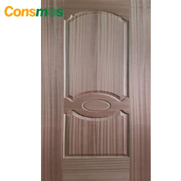 Melamine and Red Oak Wood Veneer Faced Moulded HDF Door Skin