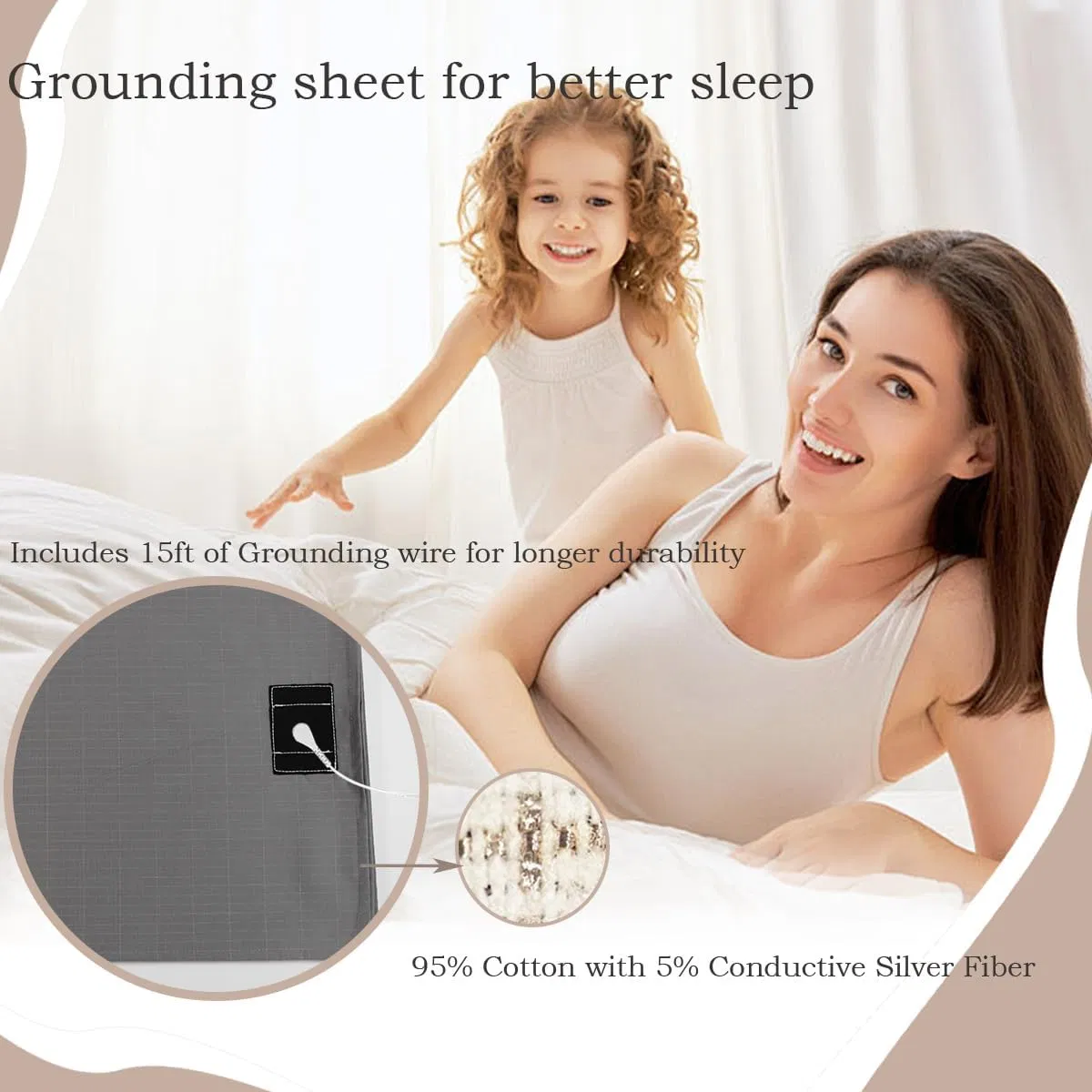 Grounding Fitted Sheet Silver Fiber Grounding Sheets Grounded Bed Sheet
