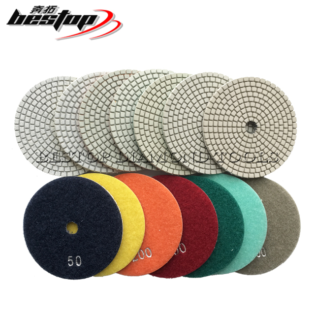 4 Inch 100mm Granite Marble Quartz Stone Flexible Diamond Wet/Dry Polishing Pad