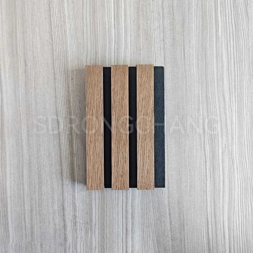 Rongchang Interior Decoration Wall and Ceiling Soundproof MDF Akupanel Wood Slatted Wall Acoustic Felt Panels