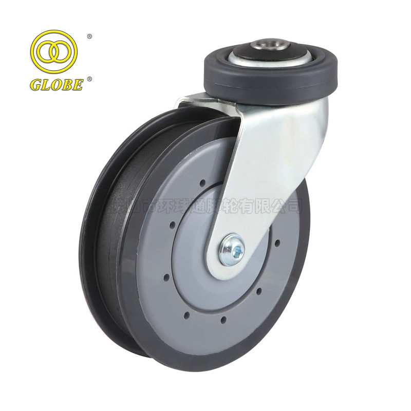Two Slices Elevator Caster Wheels with Bolt Hole Threaded Stem Spinting Types