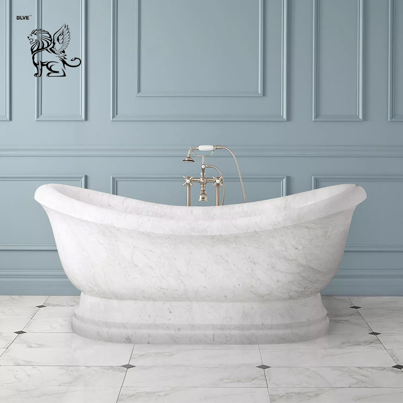 Polish Marble Custom-Made Freestanding Round Solid Natural Stone Bathtub Mbbg-13