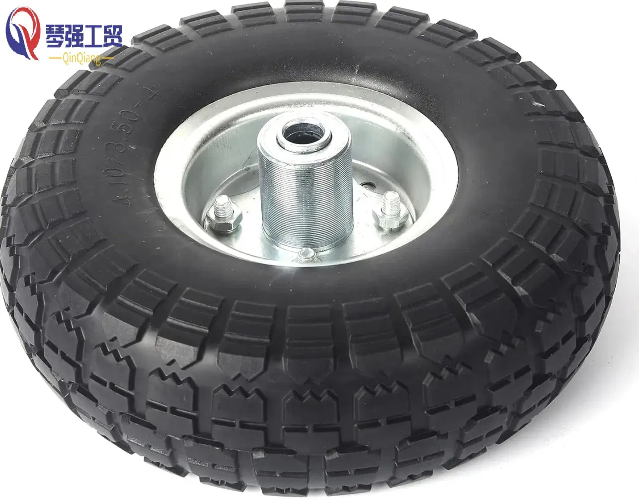 10 Inch 3.50-4 Pneumatic Inflatable Rubber Tire Air Wheel for Hand Truck Trolley Lawn Mower Spreader
