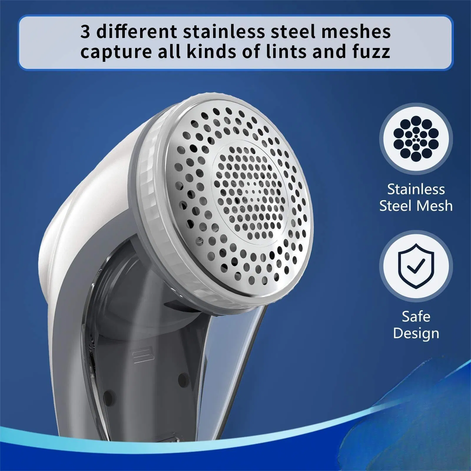 Fabric Shaver 2-Speeds Rechargeable Electric 2 Replaceable Upgraded 6-Leaf Blades Lint Remover