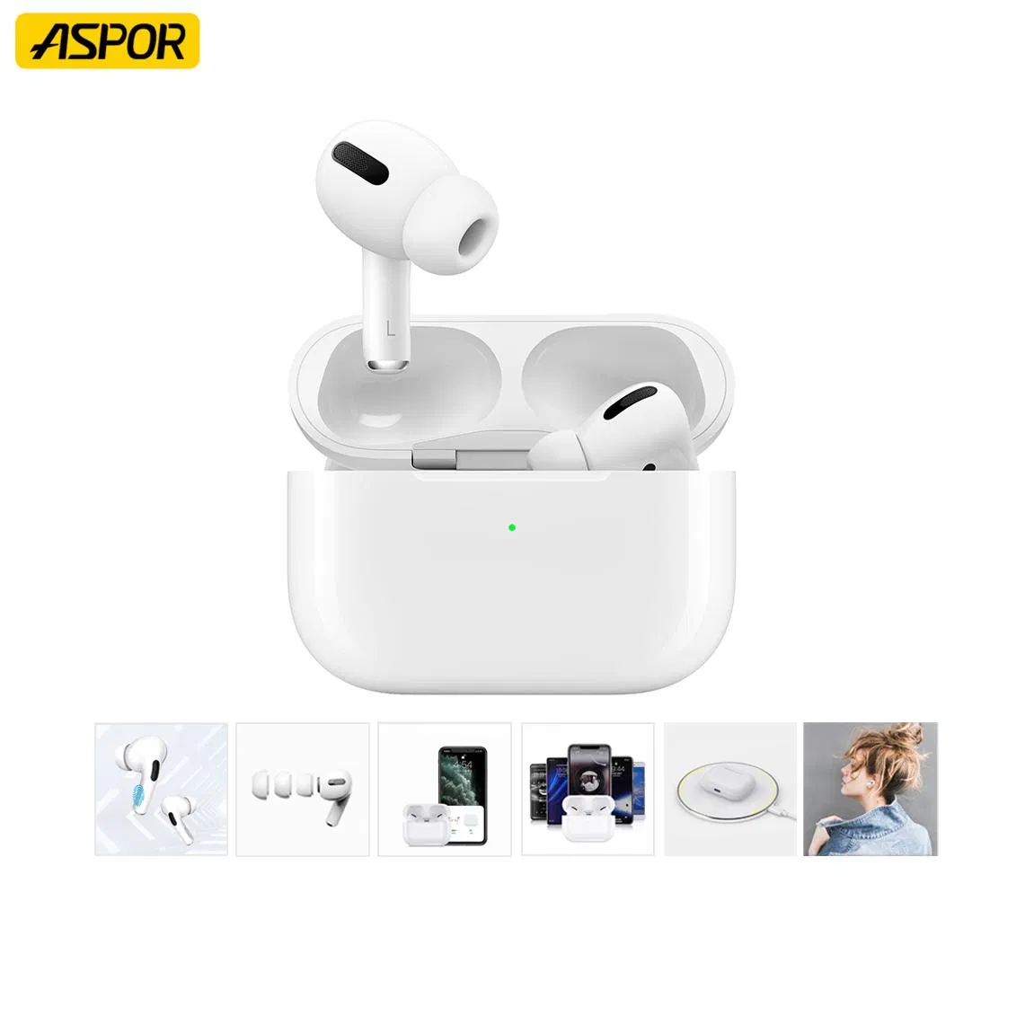 High Quality V5.1 Bluetooth Earphone with Anc Function Headset with Support Wireless Charging in-Ear Headphone