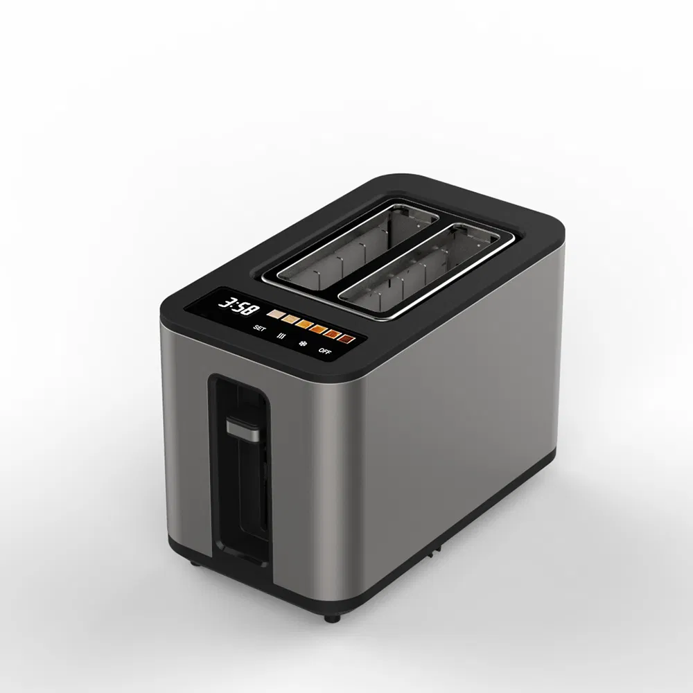 Toaster Manufacturer's Customization Domestic Stainless Steel 2-Slice Toaster with Colorful Display Screen Bread Toaster OEM/ODM