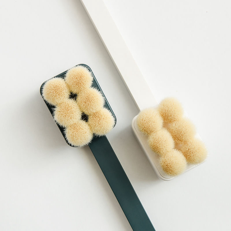 2021 New Style Multifunctional Body and Face Double Use Super Soft Ultra-Fine Hair Bath Brush with Long Handle