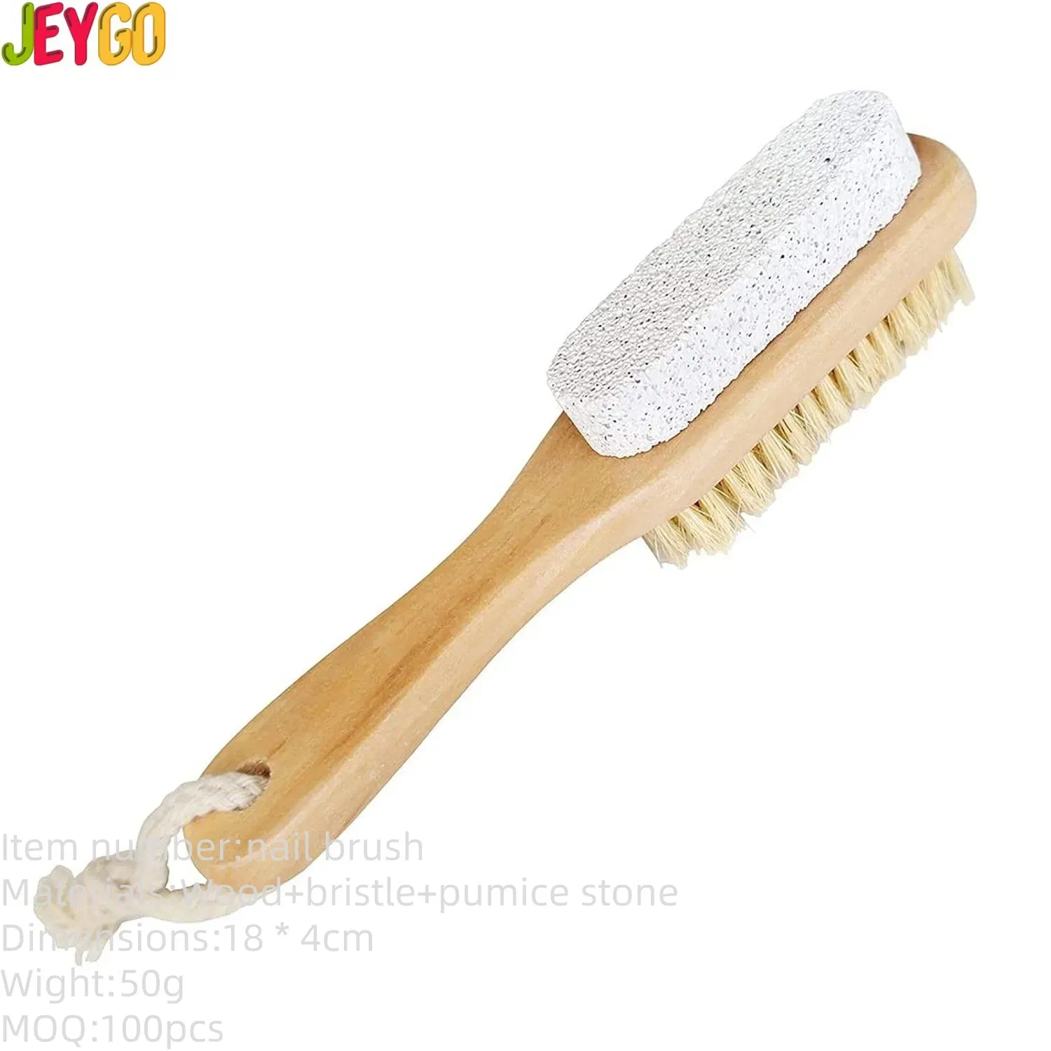 Clean Pumice Stone for Feet and Remove Hardened Skin Wooden Nail Brush
