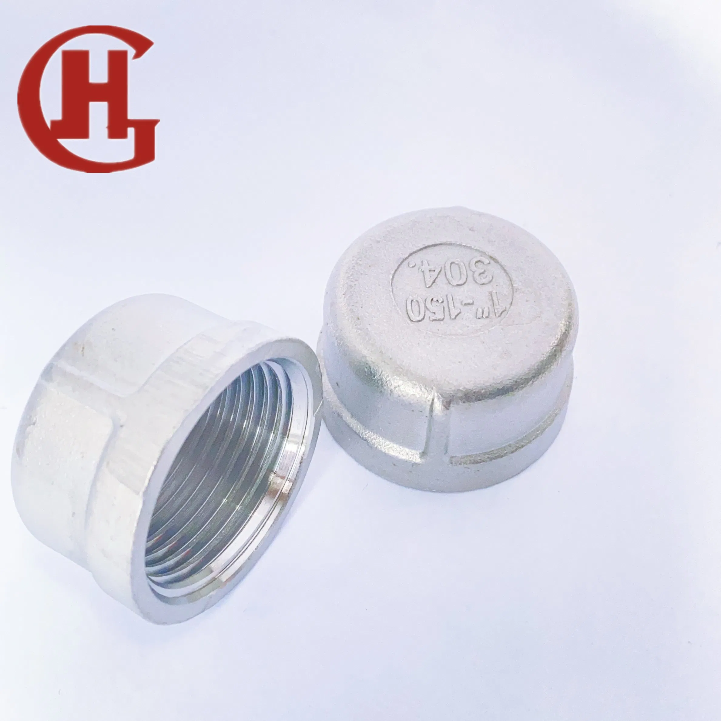 304 Stainless Steel Pipe Cap, BSPT Threaded Fitting Cap