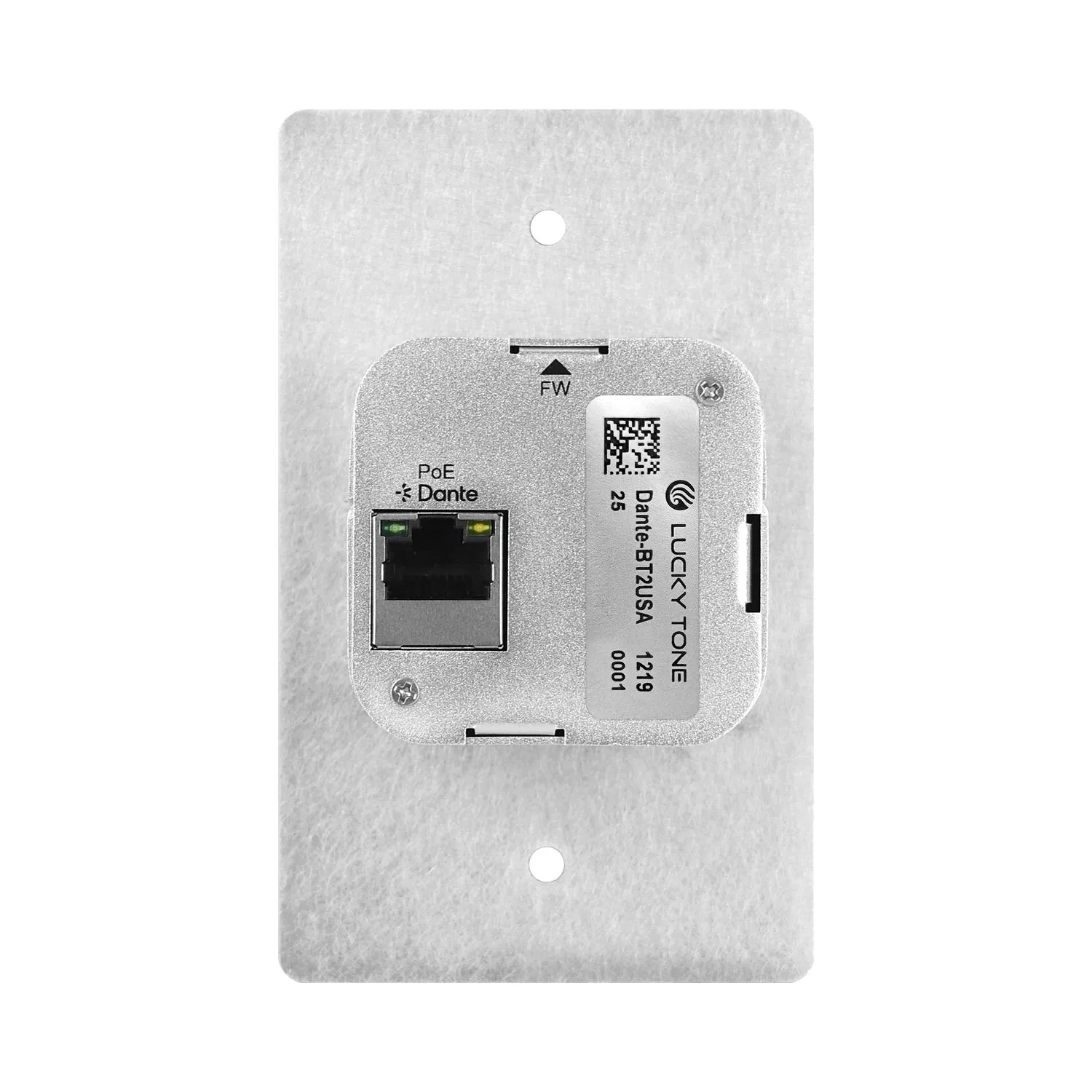 Dante Bluetooth Wall Panel with Poe Power for Corporate Boardroom Wireless Audio in Network Wall Panel