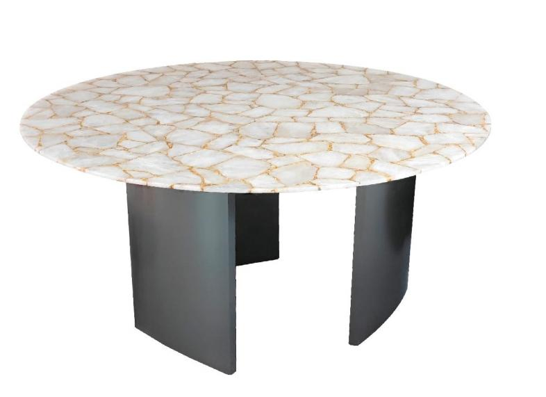 Gem Stone Semi Precious Stone Decoration Materials Luxurious Transmitting Tabletop Gemstone End Table Side Table