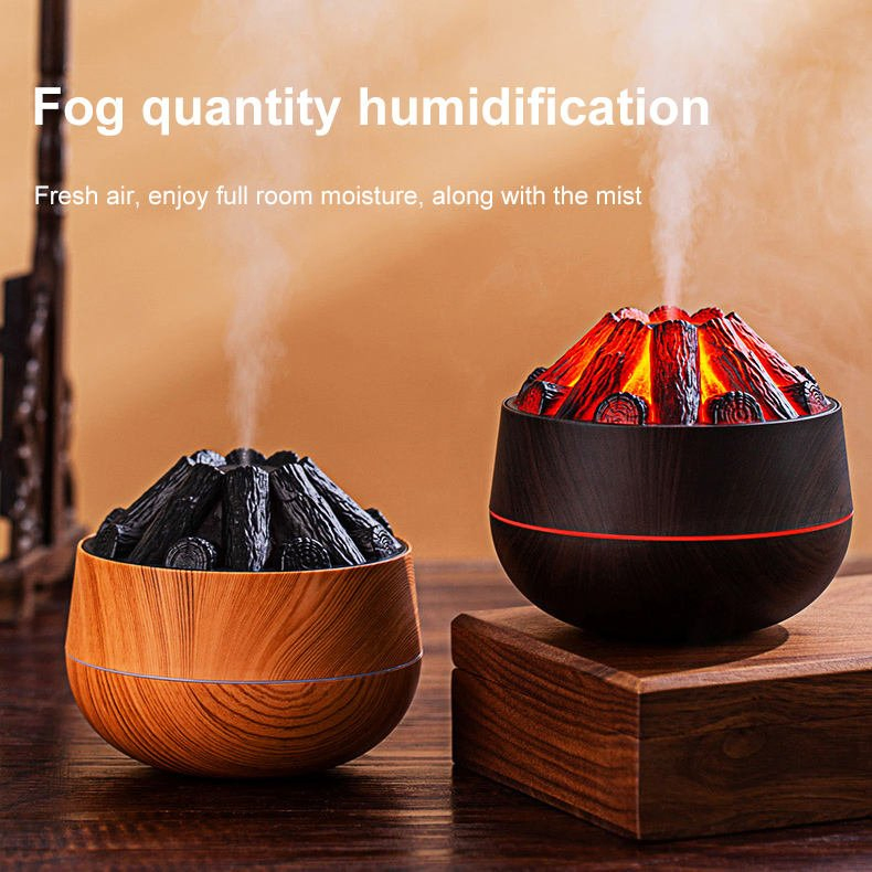 New Charcoal Humidifier Home Small Portable Large 300ml Capacity USB Desktop Humidifier Artificial Charcoal Fire Air Humidifier