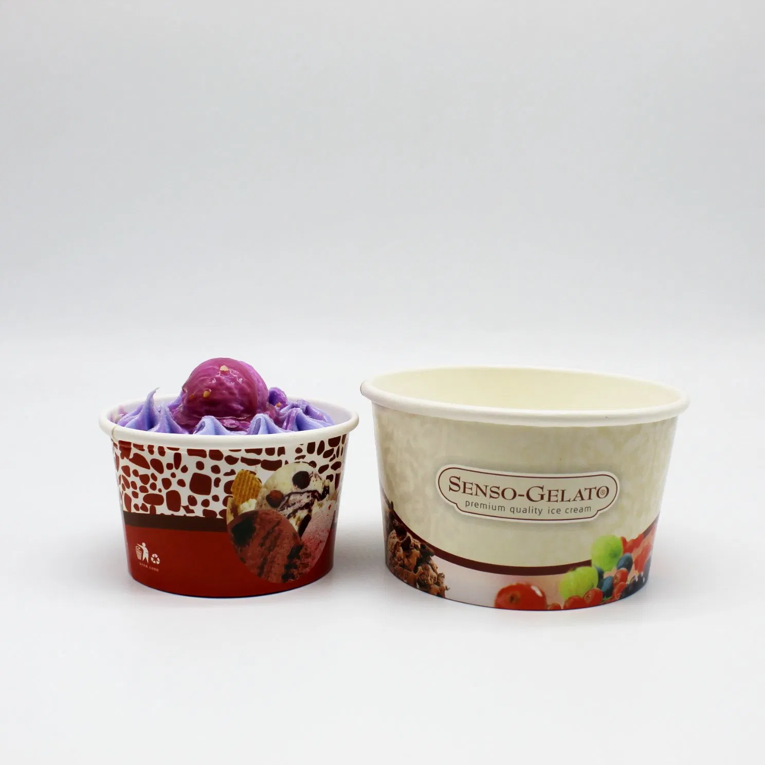 16oz Biodegradable Eco-Friendly Custom Design Ice Cream Paper Cup