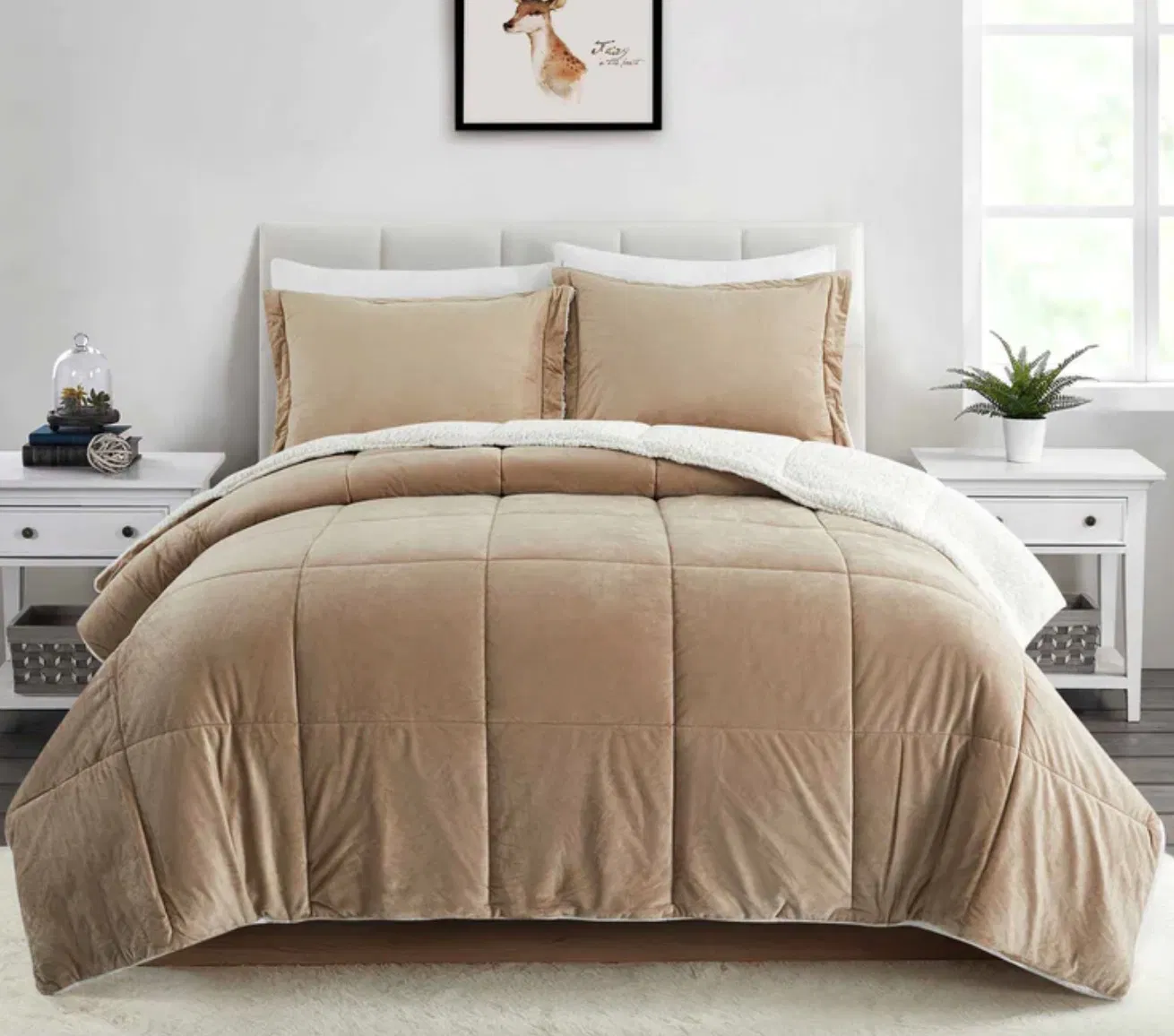 Luxurious Reversible Sherpa Comforter Set for Ultimate Comfort