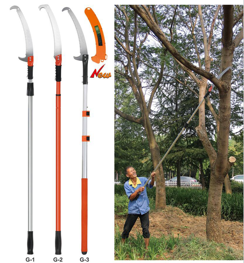 300mm 335mm High Quality Outdoor Hand Saw Portable Curve Saw Long Reach Hand Saw Garden Pruning Saws with Single Hook