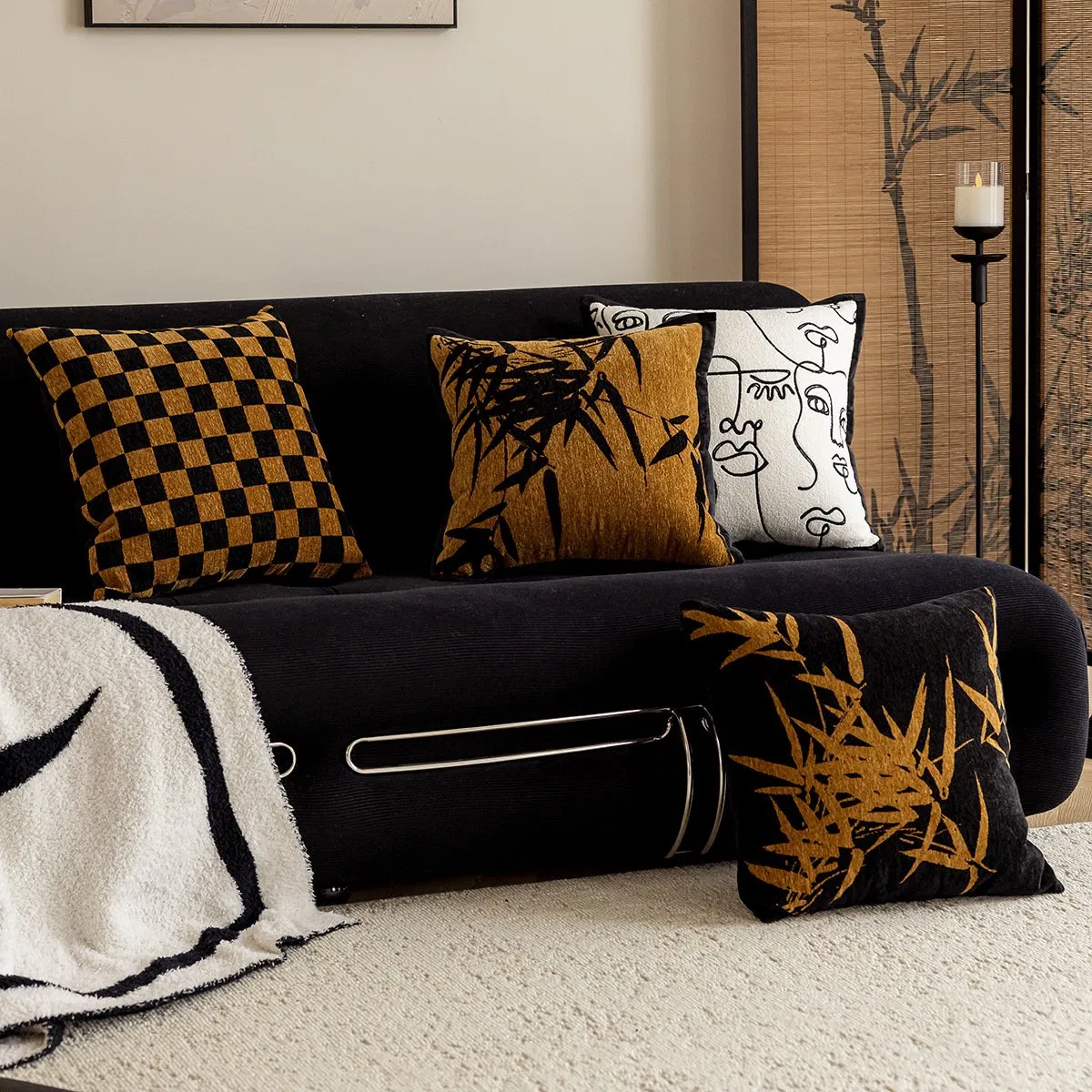 Pillow Cases Classic Black Panther Chenille Pillow Cover Wholesale Soft Chenille Jacquard Leopard Cushion Cases