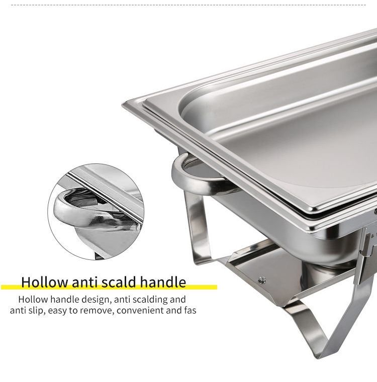 Wholesale Cheap 11L Rectangular Stainless Steel Food Warmer Buffet Supplies
