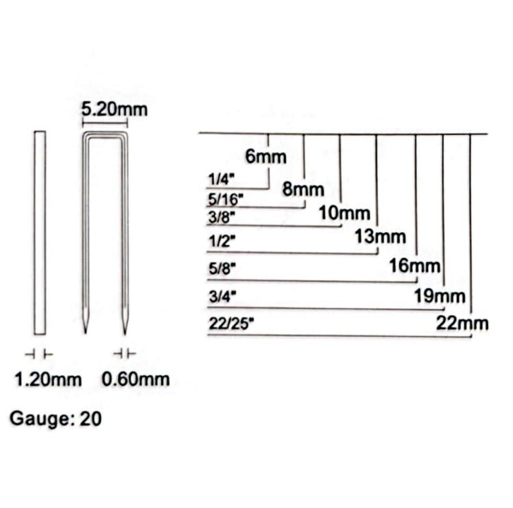 422j Series Standard Brad Nail Galvanized Pneumatic Gun Staple