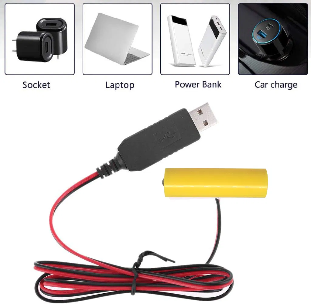 Lr6 AA Battery Eliminator USB Cable for Continuous Power
