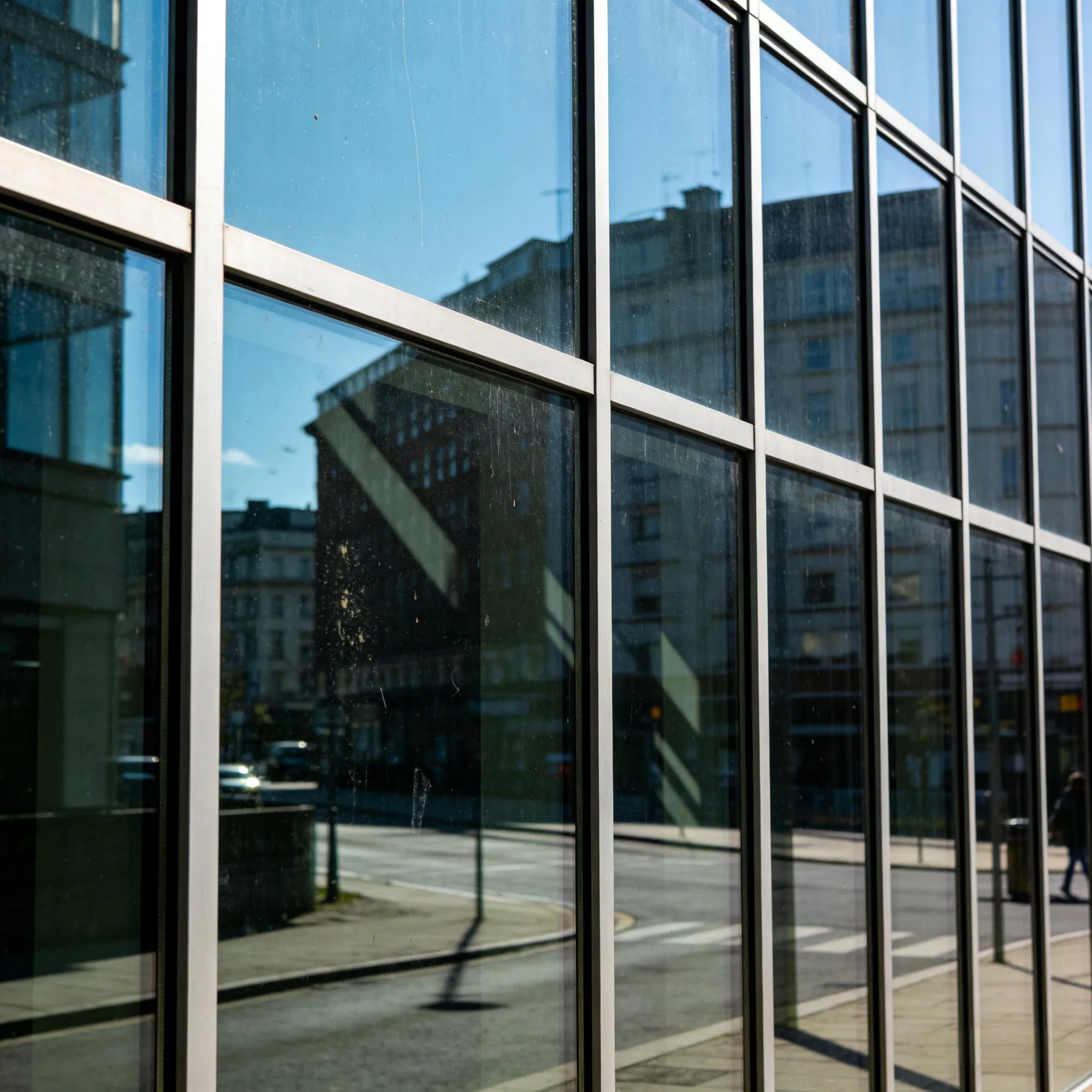 Sleek Glass Curtain Wall Featuring Exposed Frame and Aluminum Alloy
