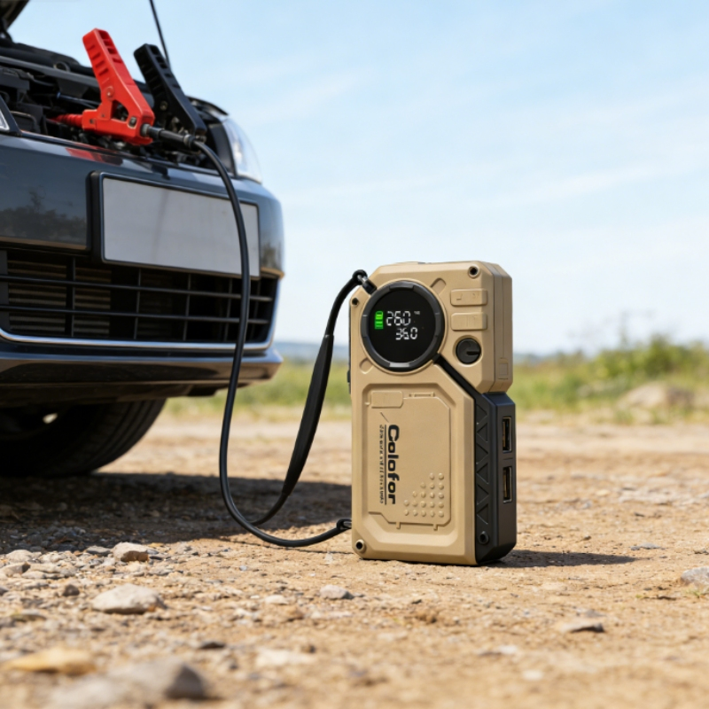 Portable Battery-Powered Tire Inflator for Camping Trips with Customizable Color