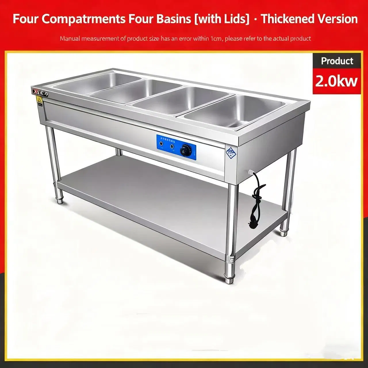 Food Warmer with Lids, Stainless Steel Food Warmer Display Cabinet