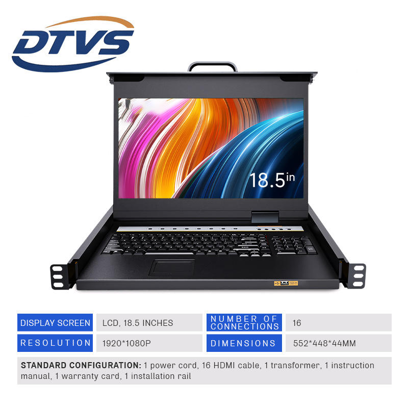 16-портовый HDMI KVM-коммутатор 1U с LCD 1080P