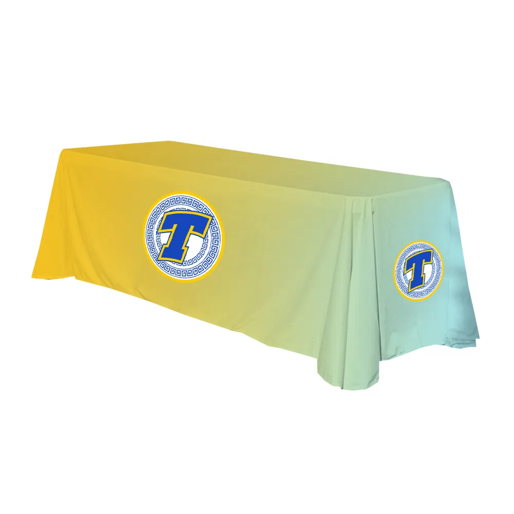 Custom Sublimation Printed Stretch Table Cover Fitted Draped