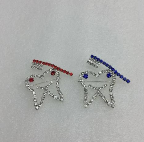 Dental Gift Dental Product Sparkly Crystal Tooth Shape Brooch