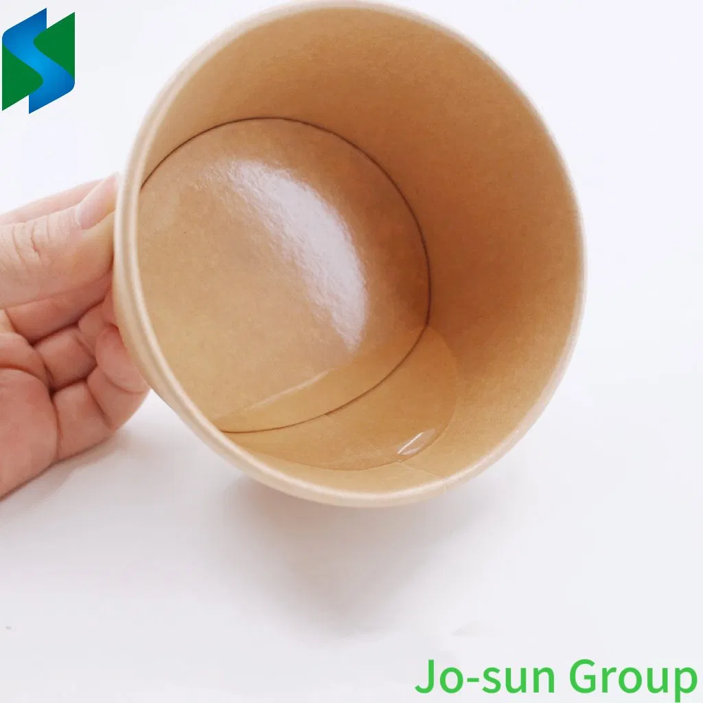 Jo-Sun Disposable Eco-Friendly 32 Oz Kraft Paper Soup Cup Bowl Popcorn Buckets with Lid Take-out Box
