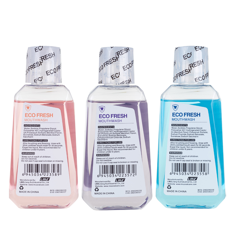 OEM 250ml Natural Organic Teeth Whitening Bad Breath Reduce Travel Size Portable Fruit Mint Flavor Mouthwash
