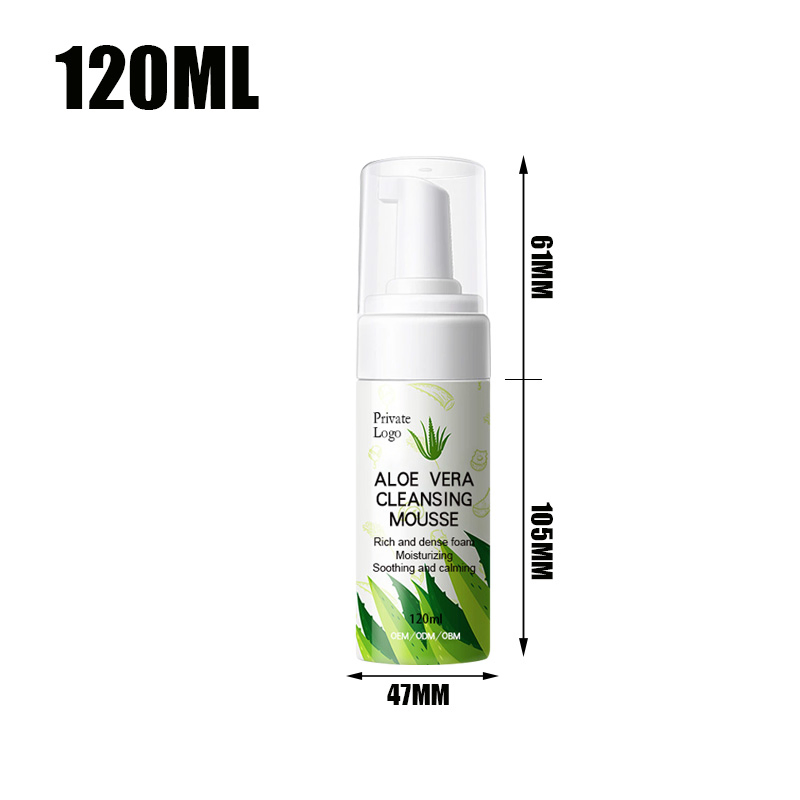 Customize Logo Aloe Vera Cleanser Deep Cleansing Mousse Oil Control Foam Herbal Skin Care Product