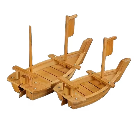 Japanese Sashimi Wood Boat Restaurant Custom Size Decoration Sushi Boat