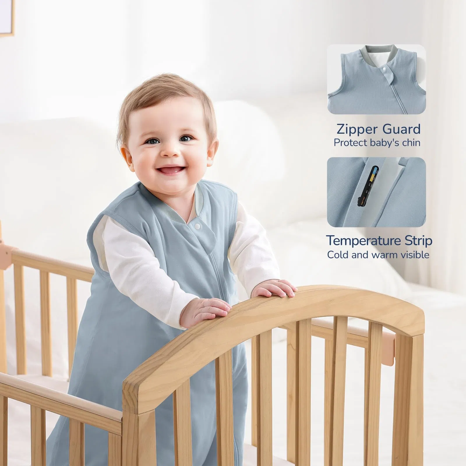 Wholesale Custom Cotton Baby Sleep Sack 6-12 Months Summer Lightweight Breathable Sleep Sacks for Baby Comfortable Fit