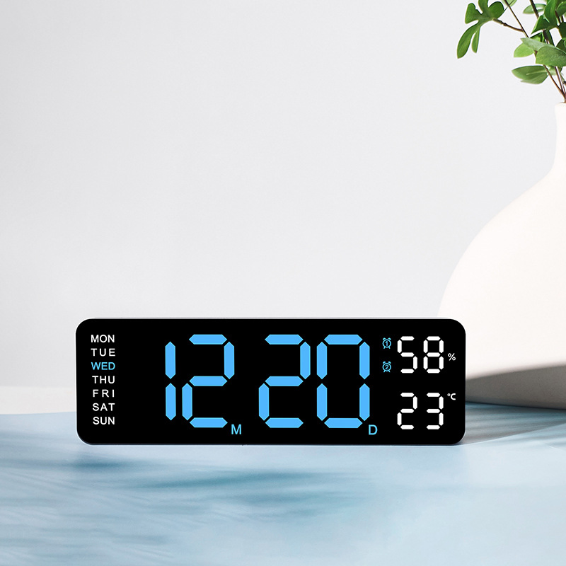 Digital LED Alarm Clock USB Power Electric Clock with Calendar Temperature Humidity Desktop Table Clock