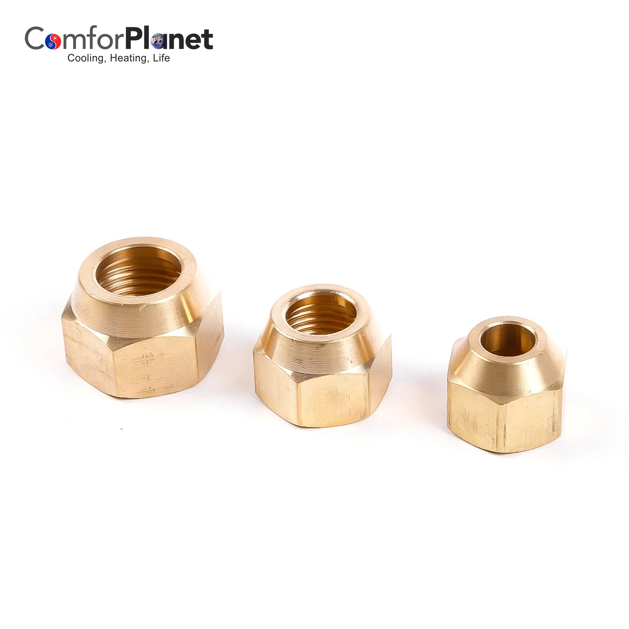 Factory Price HVAC Brass Fittings Flare Short Nut Refrigeration Brass Nut Brass Fitting for Air Conditioning System