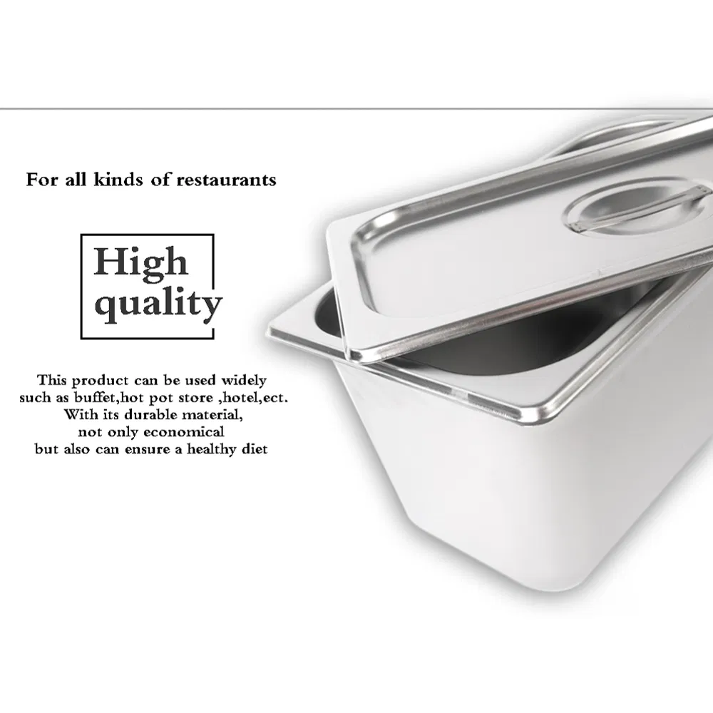 Diwell Focus Quality Catering Equipment Kitchenware Set Supplies Hotel Full Size Stackable Stainless Steel 2.6" Deep Chafer Food Gn Pans for Buffet Display