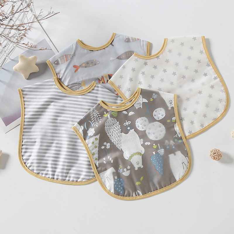 New Baby Saliva Towel Leak-Proof Cotton Children's Rice Pocket Waterproof and Anti-Dirty Baby Bibs