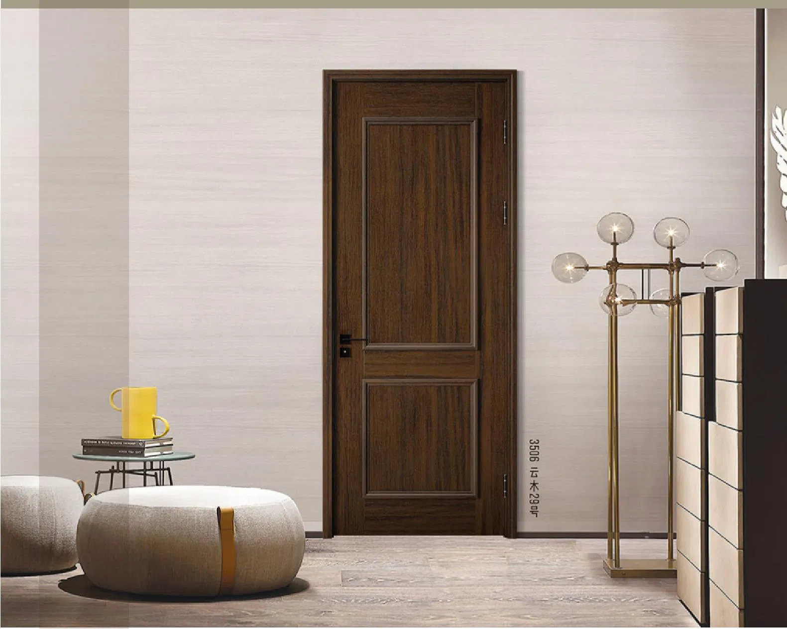 Factory Wholesale Price Customized Stylish Rugged Composite Solid Wooden Door