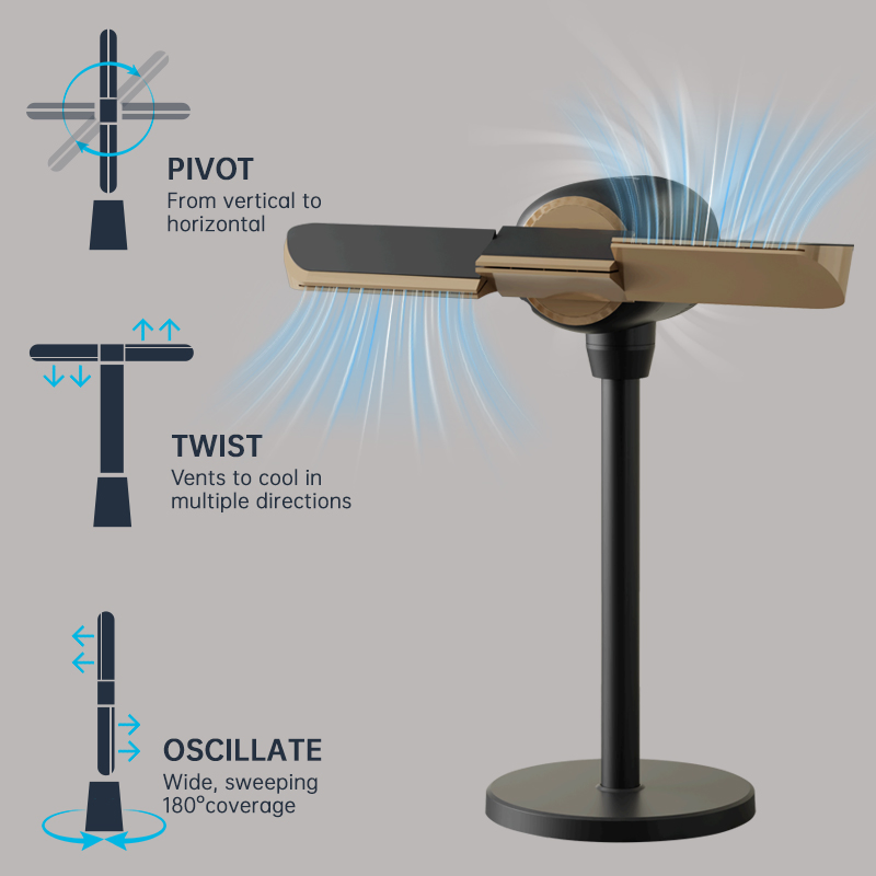 DC Motor Ventilator Floor Cooling Fan Best Bladeless Tower Fan with Remote for Bedroom