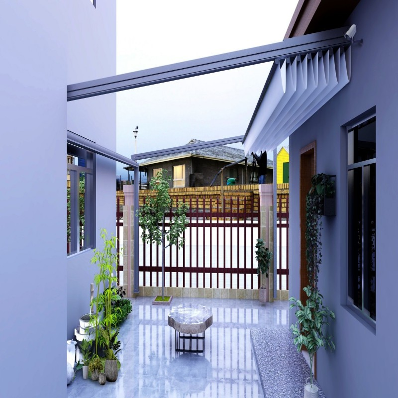 Hot Sale Retractable Cover PVC Roof Garden Gazebo Sunshade Motorized Awning