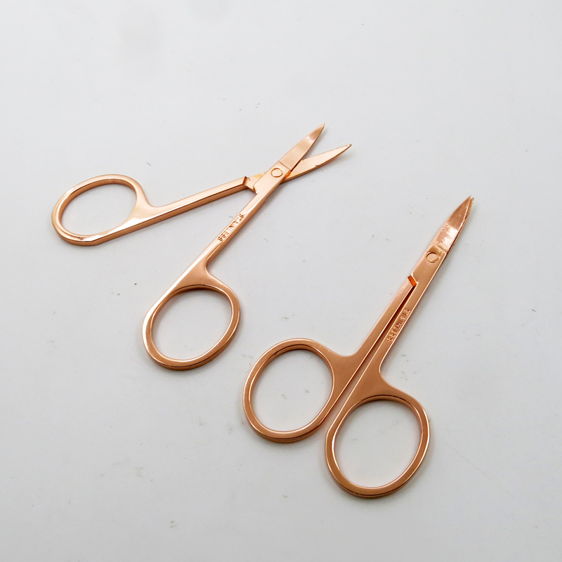 Rose Planting with Stainless Steel Beauty Scissor Eyebrow Hair Facial Trimming Tweezers Scissors Tools for Manicure Care